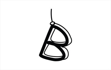 Creative Letter B Typography Vector Template. Elegant Letter B logo