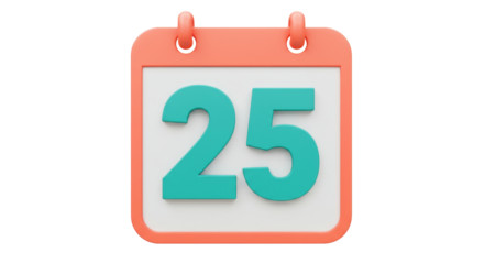 Isolated Calendar Page for December 25th