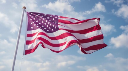 Obraz premium waving american flag in bright daylight