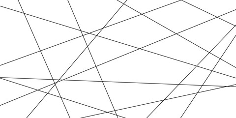Random black and white chaotic lines abstract geometric pattern texture. Abstract white background with random black lines. 