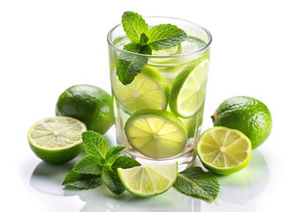mojito cocktail isolated on white background