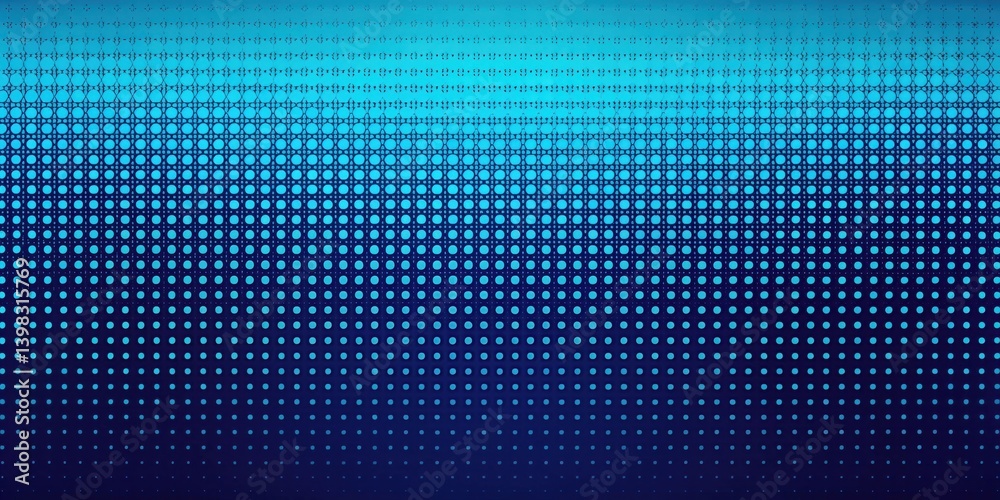 Poster Abstract Blue and Dark Blue Dotted Pattern with Gradual Size and Color Transition