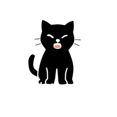 Obraz premium Elegant Black Cat Silhouette – Mysterious Feline Artwork for Design and Decoration 