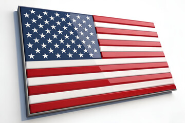 american flag isolated on white