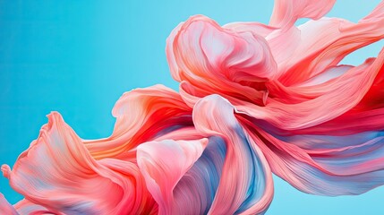Obraz premium Abstract Swirling Pink and Coral Fabric Art