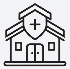nursing home icon line art silhouette vector art illustration