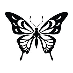  Black butterfly silhouette illustration vector