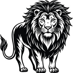 lion black and white vector