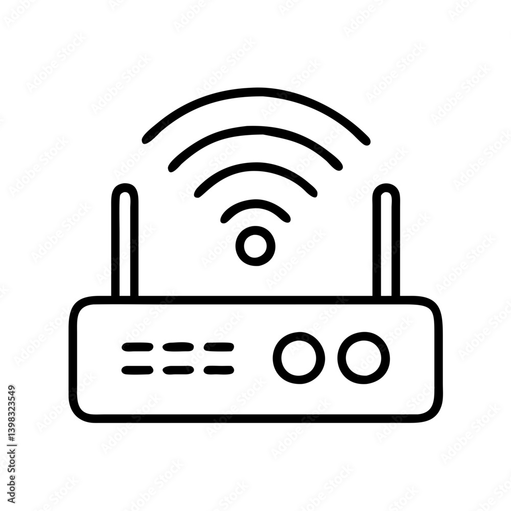 Poster Wireless router icon vector illustration for internet connection wifi network device modem setup access point
