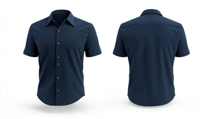 navy blue short sleeve shirt mockup