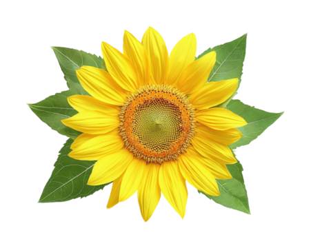 Vibrant sunflower blooms in natural floral bright and cheerful atmosphere. Isolated on transparent background, png. - Powered by Adobe