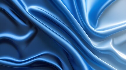 Fototapeta premium Luxurious Blue Silk Fabric Gradient. Navy to Sky Blue Seamless Overlay. Perfect Digital Background for Websites, Social Media Graphics, Elegant Product Displays, and Sophisticated Design Projects