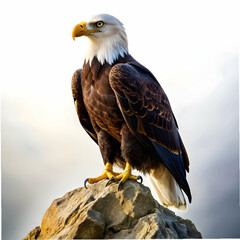 Fototapeta premium Majestic Bald Eagle isolated on white