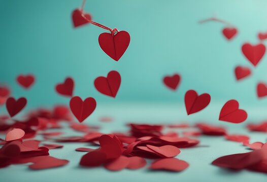 romantic symbol space paper decoration anniversary love day hearts composition celebration red wedding text background valentines turquoise design card nubes shape valentine white february holiday