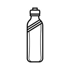 Black And White Outline Of Sports Water Bottle For Athletic Use