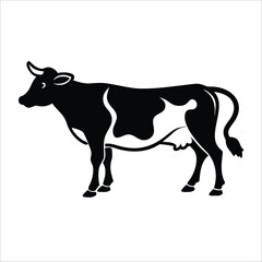 Cow silhouettes vector on white background