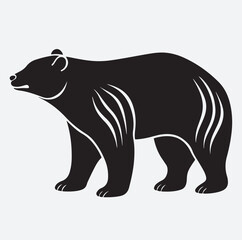 polar bear silhouette vector art illustration, vector illustration of a bear