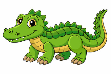 A cute Crocodile vector art in illustration on a white Background
