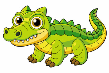 A cute Crocodile vector art in illustration on a white Background
