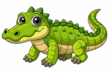 Naklejka premium A cute Crocodile vector art in illustration on a white Background 