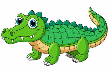 A cute Crocodile vector art in illustration on a white Background
