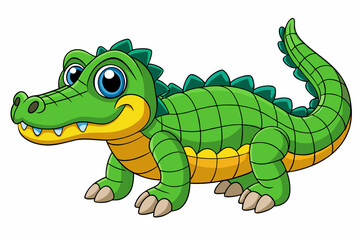 A cute Crocodile vector art in illustration on a white Background

