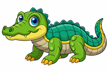 A cute Crocodile vector art in illustration on a white Background
