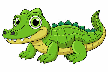 A cute Crocodile vector art in illustration on a white Background
