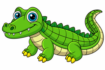 A cute Crocodile vector art in illustration on a white Background
