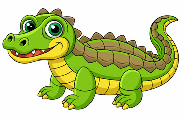 A cute Crocodile vector art in illustration on a white Background

