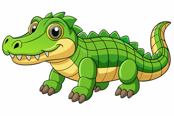 A cute Crocodile vector art in illustration on a white Background
