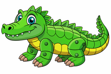 A cute Crocodile vector art in illustration on a white Background
