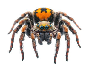 Jumping spider nature detailed view wildlife. Isolated on transparent background, png.