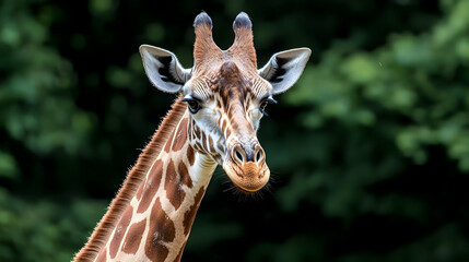 Fototapeta premium Giraffe Portrait In Forest