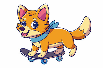 A cute Dog vector art in illustration on a white Background