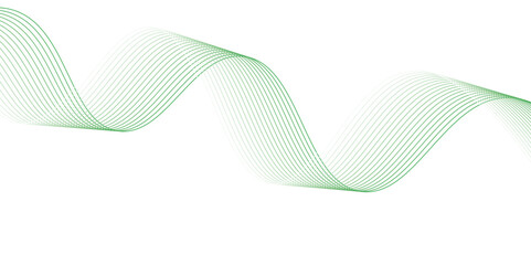 abstract green wave background. frame of abstract vector green wave melody lines on white background