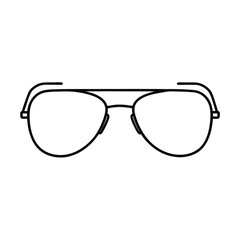 Fototapeta premium Simple Line Art Illustration Of Aviator Sunglasses Minimalist Outline Design