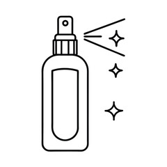 Spray Bottle Outline With Sparkling Effect For Disinfection Concept Design Element