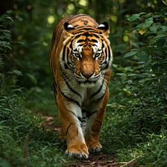 Obraz premium Sumatran Tiger Stalking: Wildlife of Indonesia