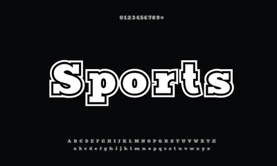 212 sports vector font alphabet with numbers