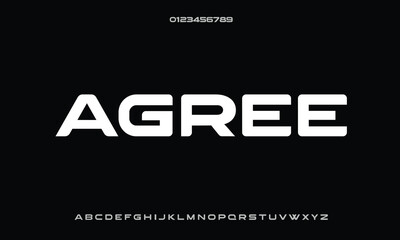 AGRESSIVE vector font alphabet with numbers