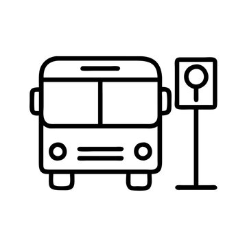 recommend clip art: Bus stop icon vector illustration public transportation symbol bus station sign outline design 90