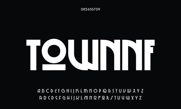 chi-town vector font alphabet with numbers
