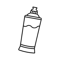 Line Art Outline Of A Tube Illustration Representing Care Products And Cosmetics