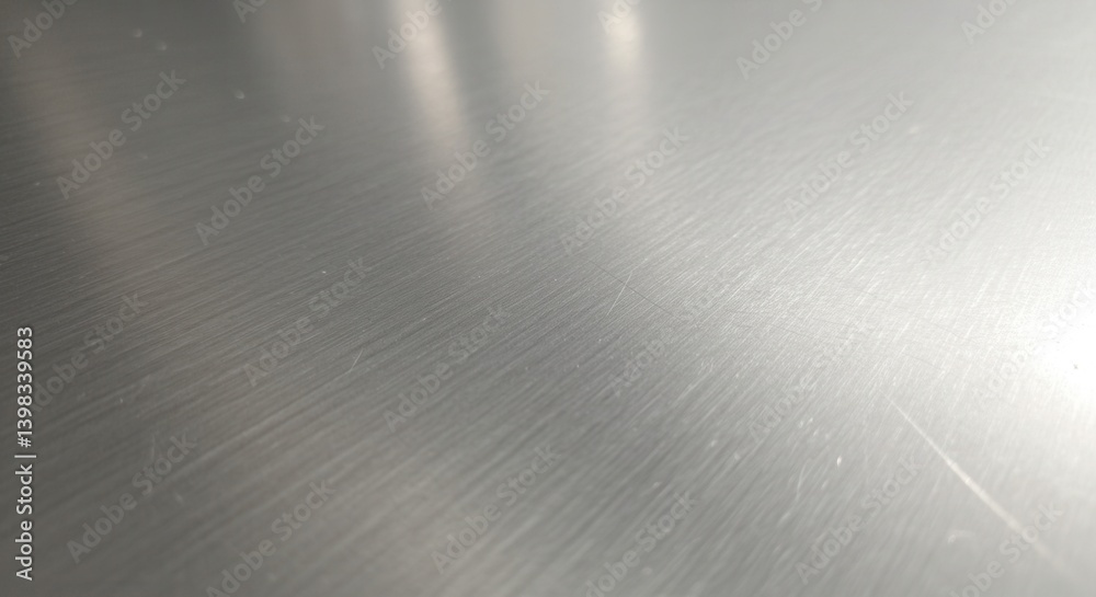 Poster Brushed Metal Surface with Subtle Reflections and Linear Grain Texture
