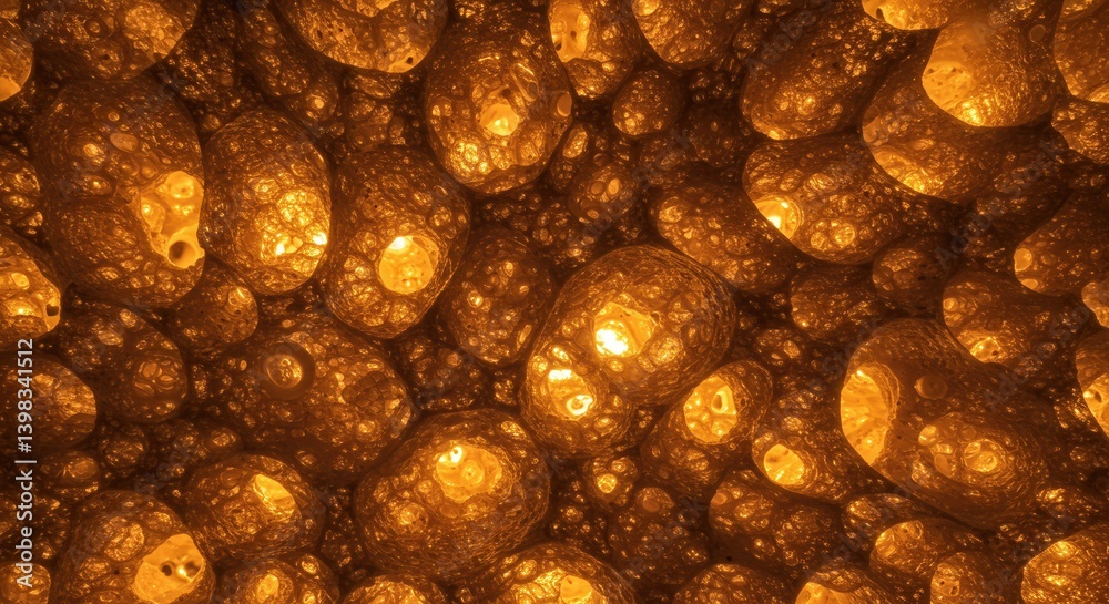Poster Abstract Formations of Golden Bubbles with Intricate Porous Structures