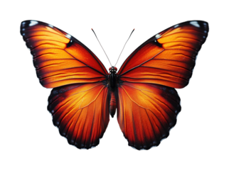 Fluttering butterfly in nature's embrace colorful insect vibrant and serene environment. Isolated on transparent background, png.