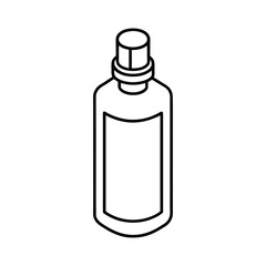 Minimalist Outline Illustration Of Cosmetic Bottle Product Isolated On White Background