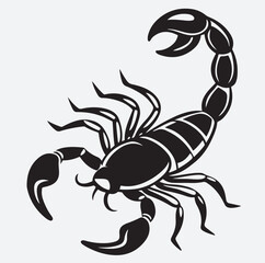 scorpion silhouette vector art illustration, scorpion isolated on white background
