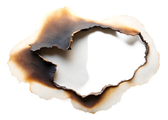 burnt paper isolated on white